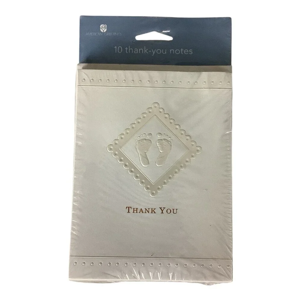American Greetings Thank You Cards With Envelopes 7 Packs Footprint Design Blank